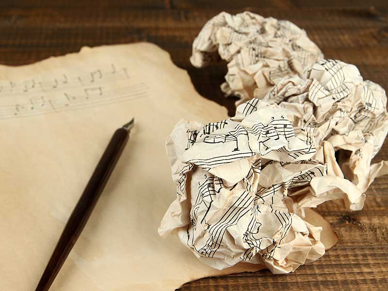 Crumpled sheet music